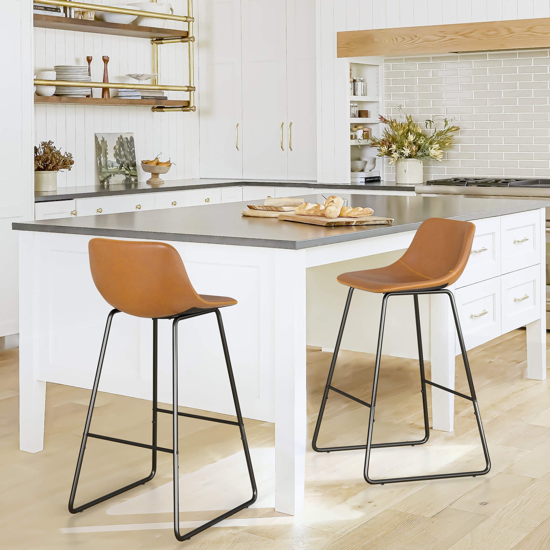 faux leather bar stools for kitchen