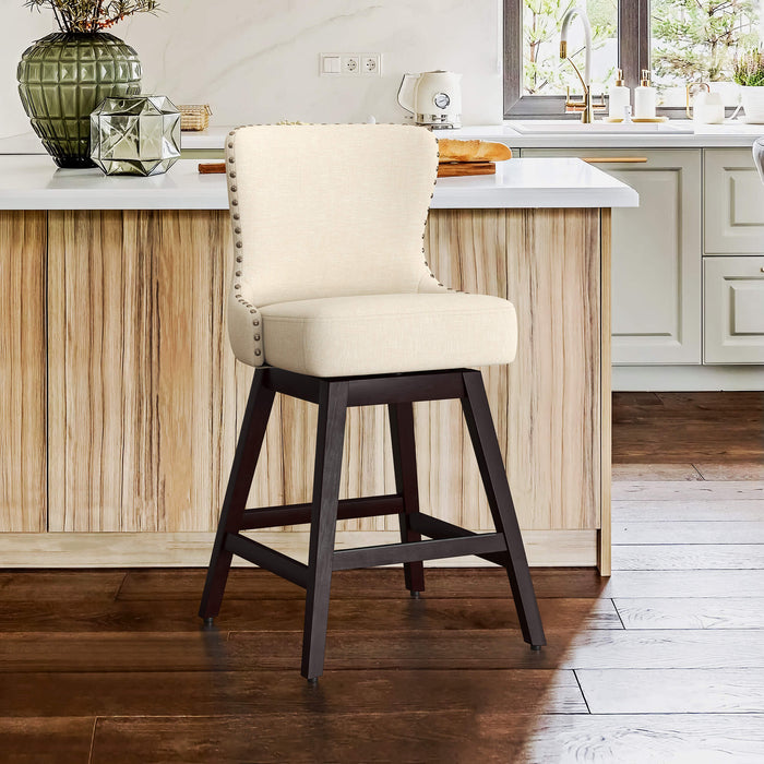 Zora Swivel Counter Stool with Nailhead Trim