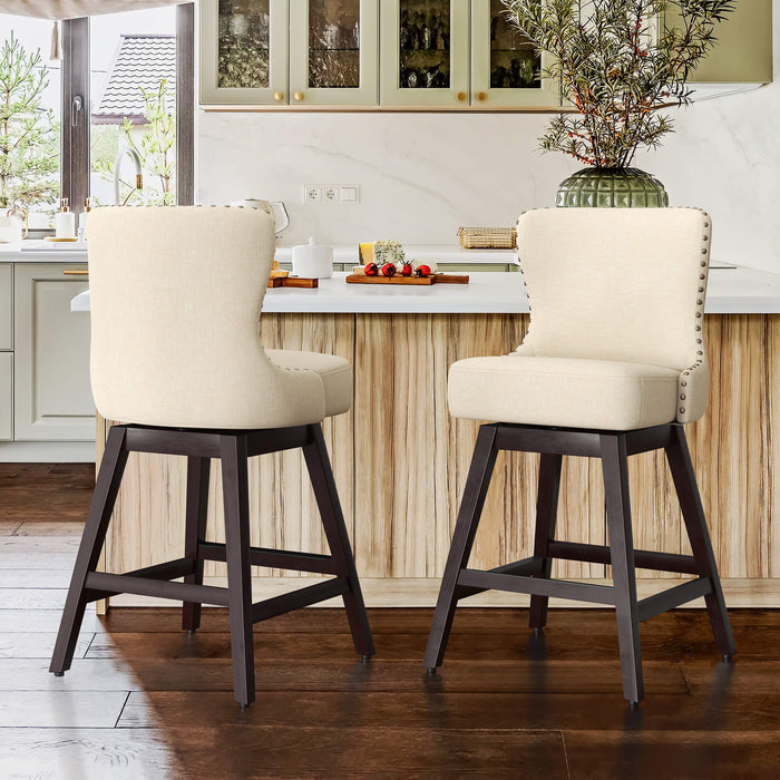 Zora Swivel Counter Stool with Nailhead Trim