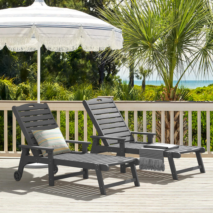 Helen Outdoor Chaise Lounge Chair with Wheels