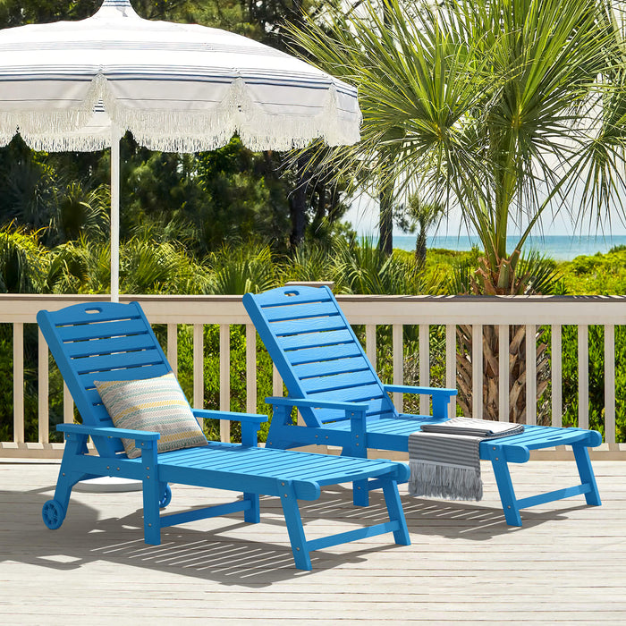 Helen Outdoor Chaise Lounge Chair with Wheels