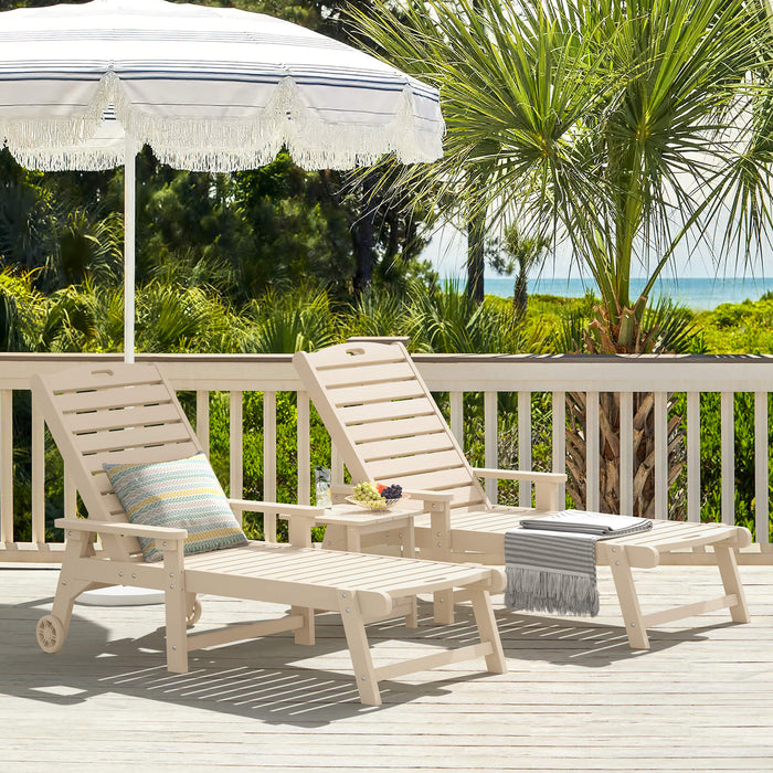 Helen Outdoor Chaise Lounge Chair with Wheels