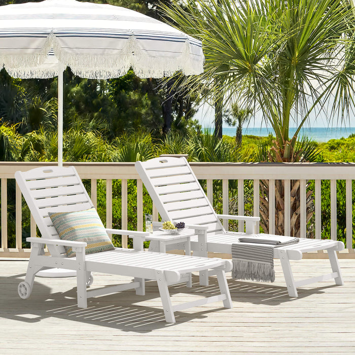 Helen Outdoor Chaise Lounge Chair with Wheels