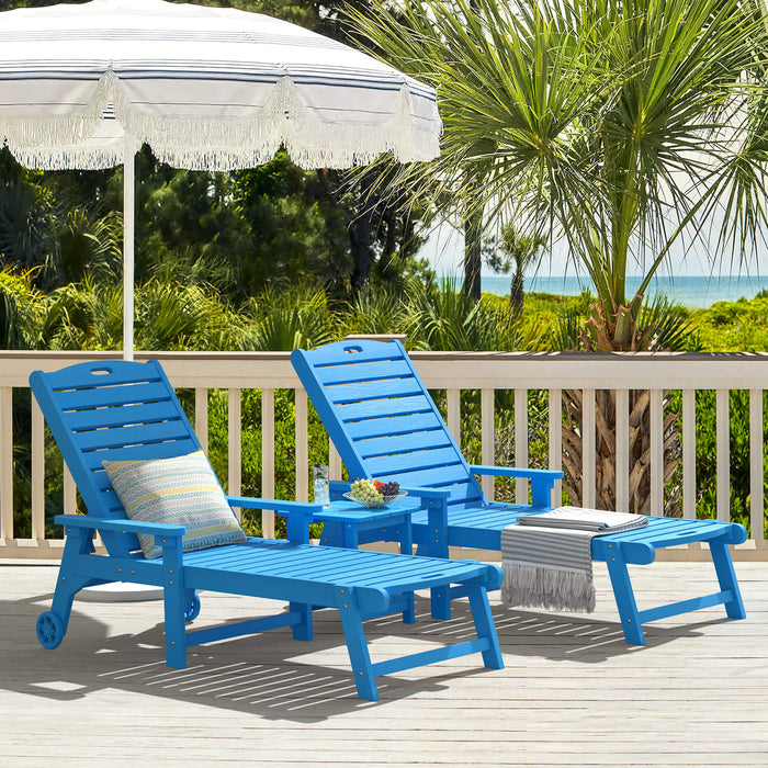 Helen Outdoor Chaise Lounge Chair with Wheels