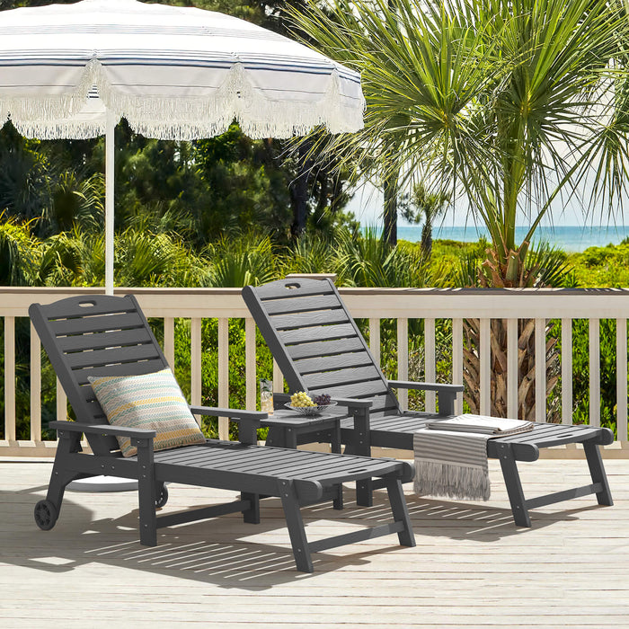 Helen Outdoor Chaise Lounge Chair with Wheels