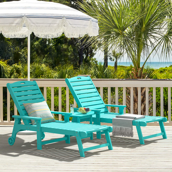 Helen Outdoor Chaise Lounge Chair with Wheels