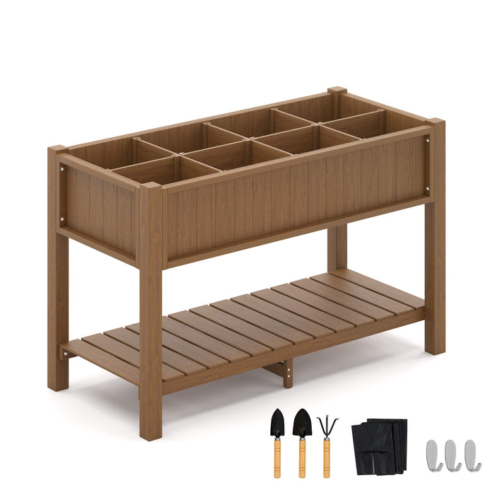 Stacy Elevated Planter Box with Compartments