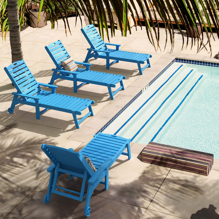 Helen Outdoor Chaise Lounge Chair with Wheels