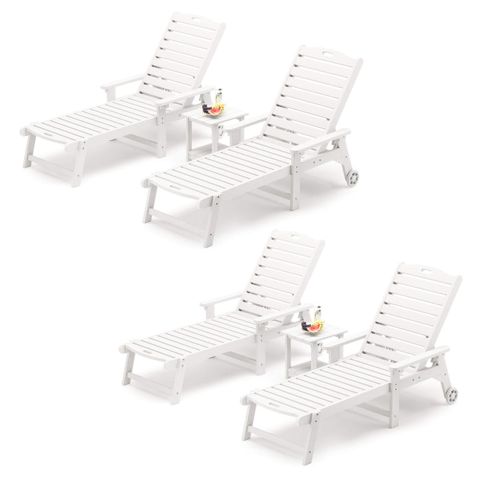 Helen Outdoor Chaise Lounge Chair with Wheels