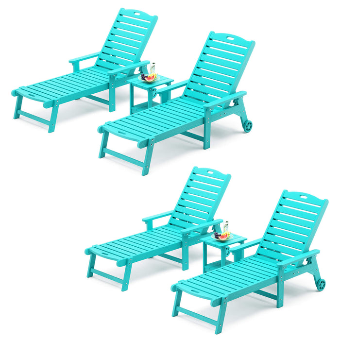 Helen Outdoor Chaise Lounge Chair with Wheels