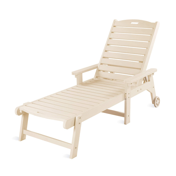 Helen Outdoor Chaise Lounge Chair with Wheels