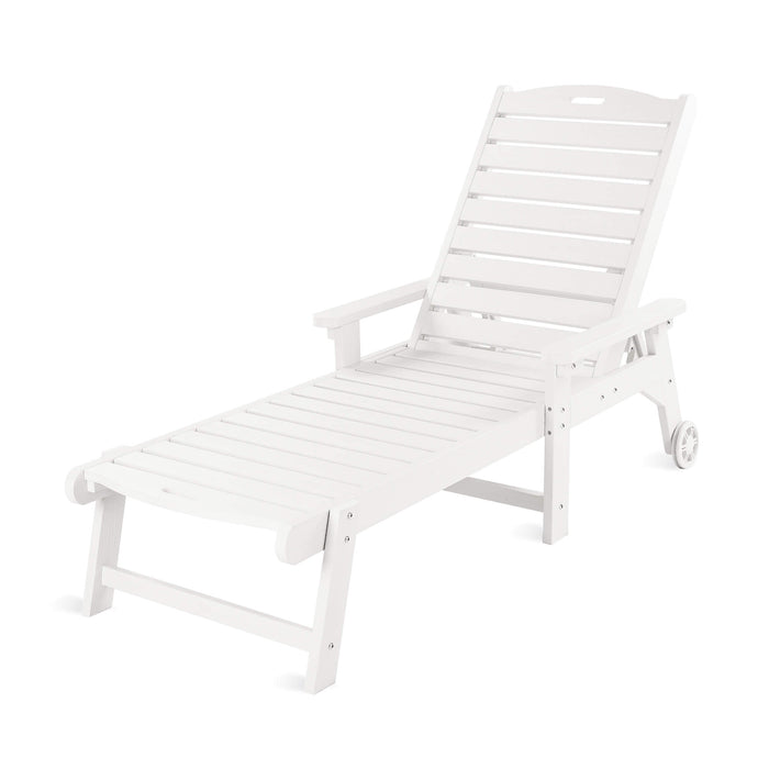 Helen Outdoor Chaise Lounge Chair with Wheels