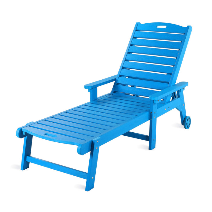 Helen Outdoor Chaise Lounge Chair with Wheels