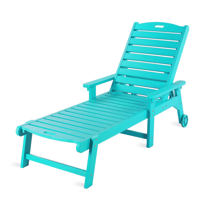 Helen Outdoor Chaise Lounge Chair with Wheels