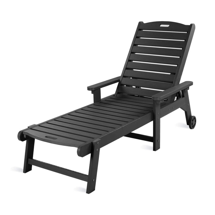 Helen Outdoor Chaise Lounge Chair with Wheels