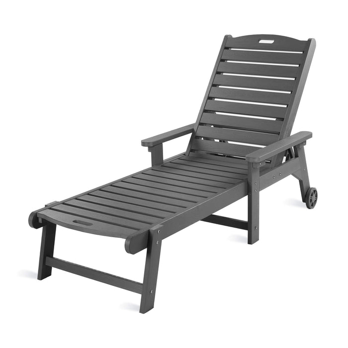 Helen Outdoor Chaise Lounge Chair with Wheels