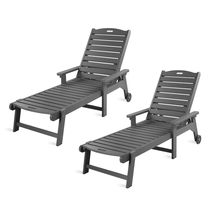 Helen Outdoor Chaise Lounge Chair with Wheels