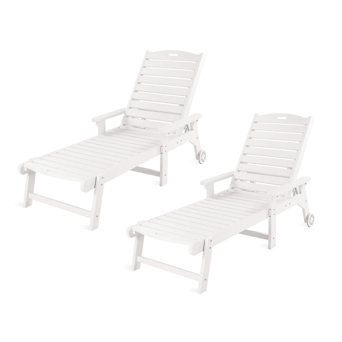 Helen Outdoor Chaise Lounge Chair with Wheels