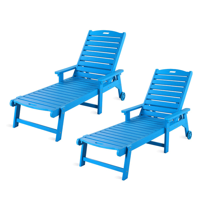 Helen Outdoor Chaise Lounge Chair with Wheels
