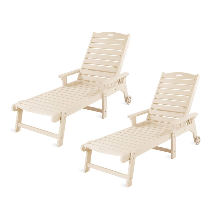 Helen Outdoor Chaise Lounge Chair with Wheels