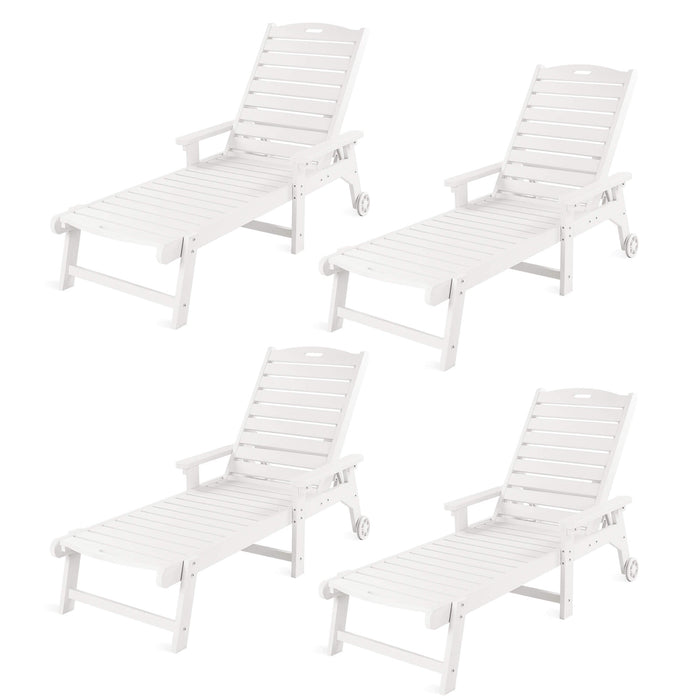 Helen Outdoor Chaise Lounge Chair with Wheels