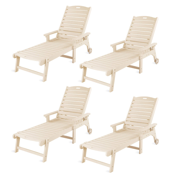 Helen Outdoor Chaise Lounge Chair with Wheels
