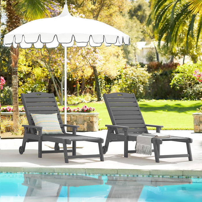 Helen Outdoor Chaise Lounge Chair with Wheels