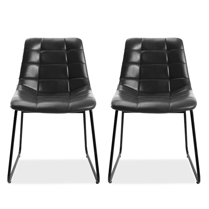 Tufted modern black dining chair for dining room