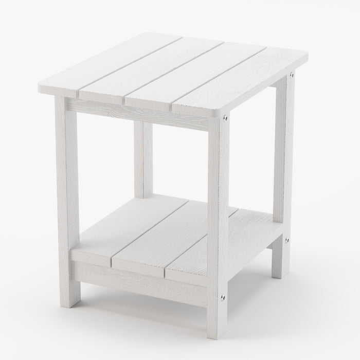 double layer white adirondack side tables for patio