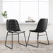 Leather black dining chair set of 2