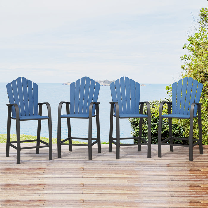 blue outdoor bar stool adirondack style set of 4