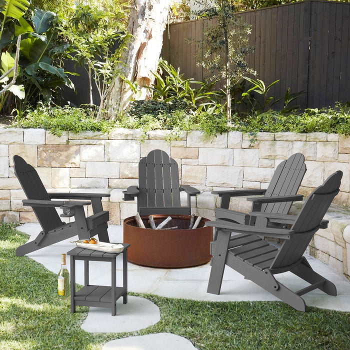 grey adirondack chair with cup holder
