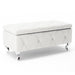 white tufted storage ottman bench for bed room