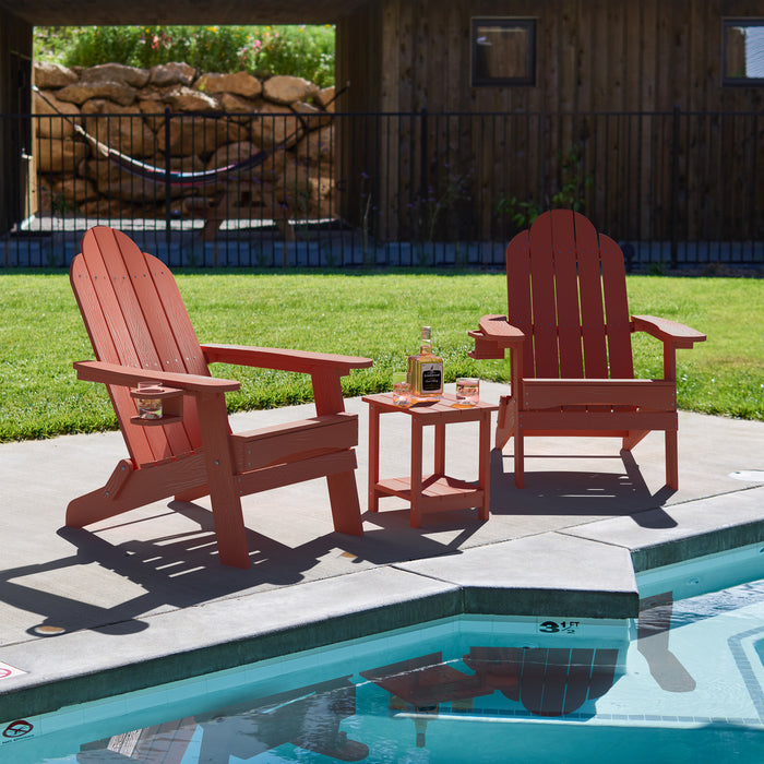 red double layer outdoor side tables