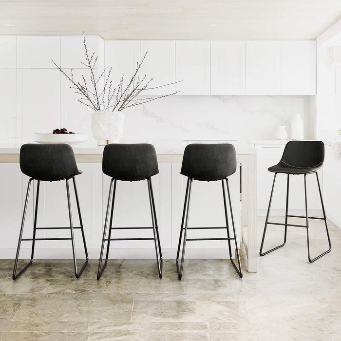 black modern bar stools set of 4 bar height