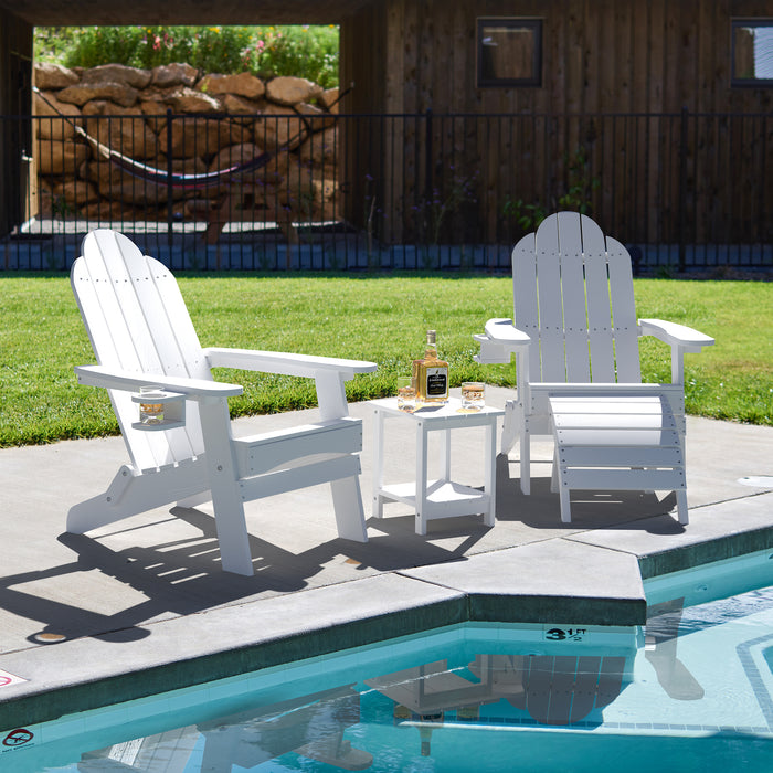 double layer white adirondack side tables for patio