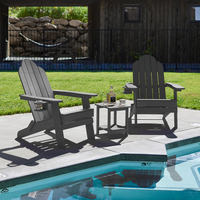 dark grey double layer patio side tables