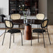 rattan back black dining chairs set of 4