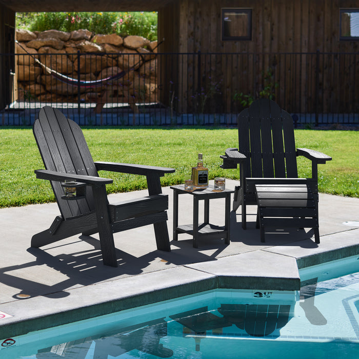 double layer black adirondack side tables for outdoor