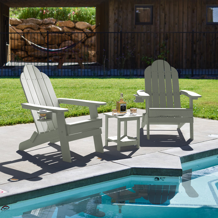 double layer grey leisure line adirondack side table for patio