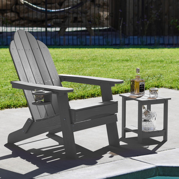 dark grey double layer patio side tables