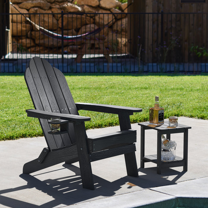 double layer black adirondack side tables for outdoor