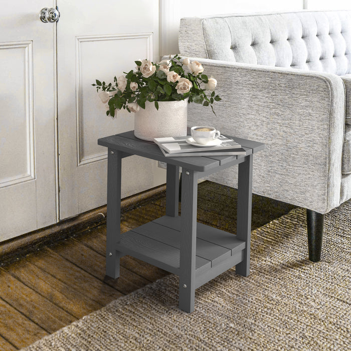 dark grey double layer patio side tables