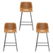 Brown modern bar stools set of 3 counter height