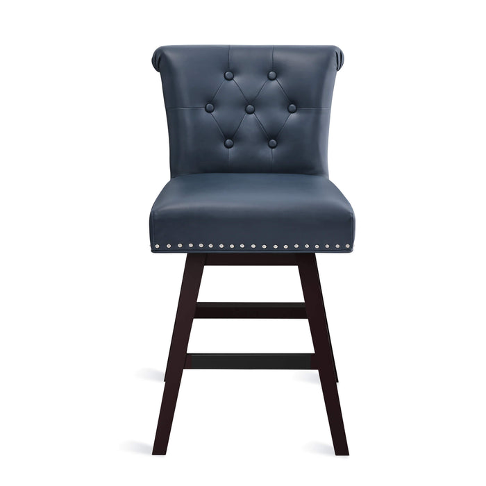 Caesar Swivel Counter Stool with Nailhead Trim