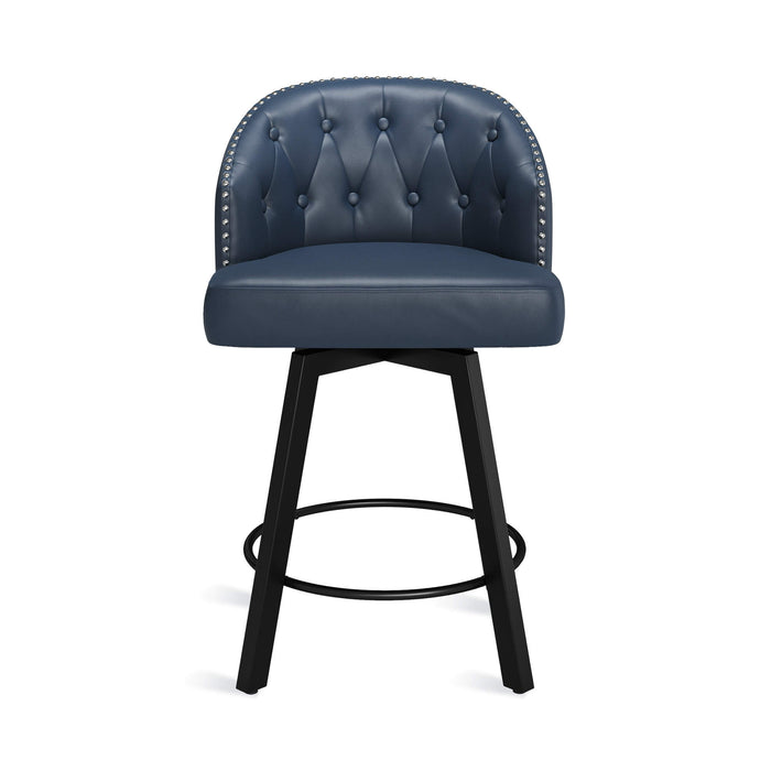 Arturo Swivel Counter Stool with Nailhead Trim