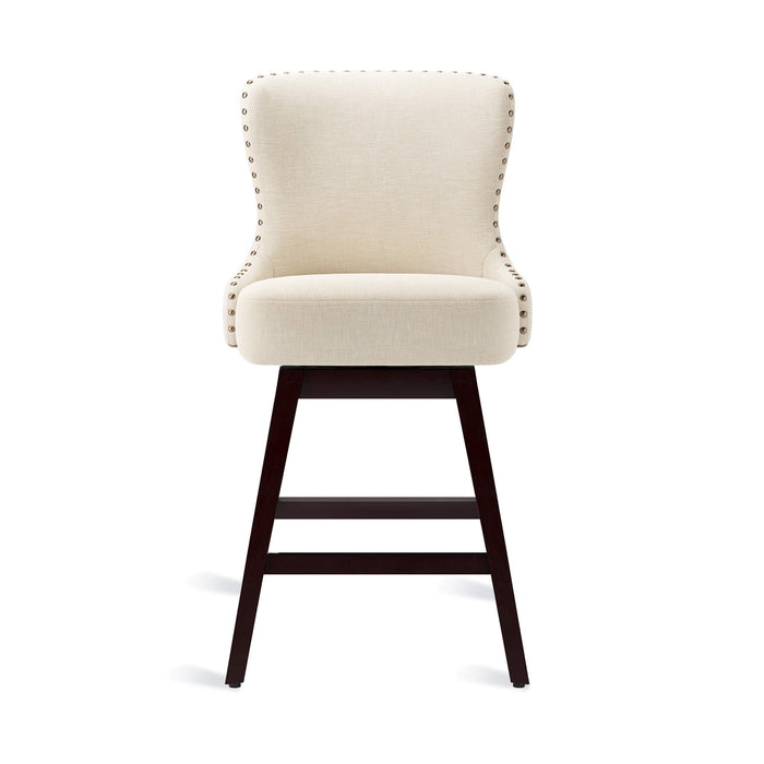 Zora Swivel Counter Stool with Nailhead Trim