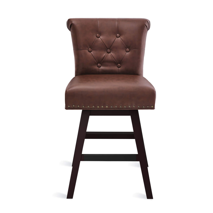 Caesar Swivel Counter Stool with Nailhead Trim
