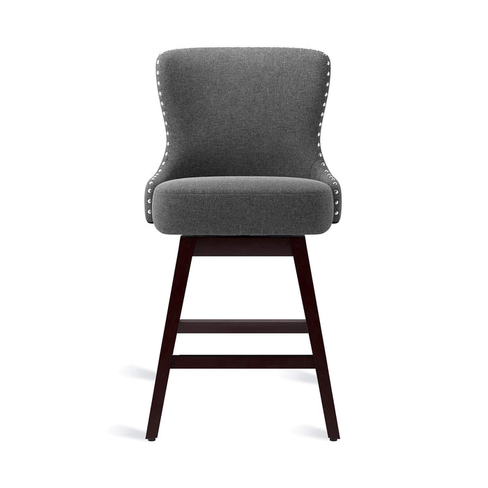 Zora Swivel Counter Stool with Nailhead Trim