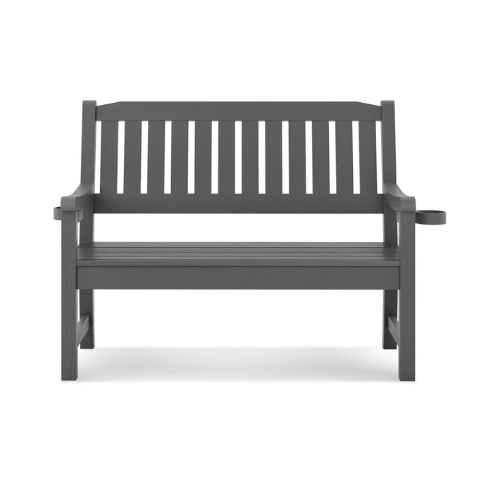 Louis Outdoor Bench with 2 Cup Holders